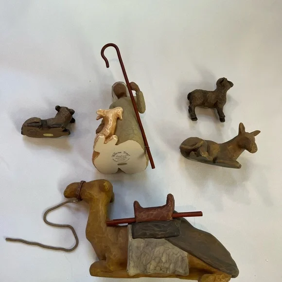 Shepherd and Stable Animals Nativity Figurines by Susan Lordi | Willow Tree - Picture 1 of 5